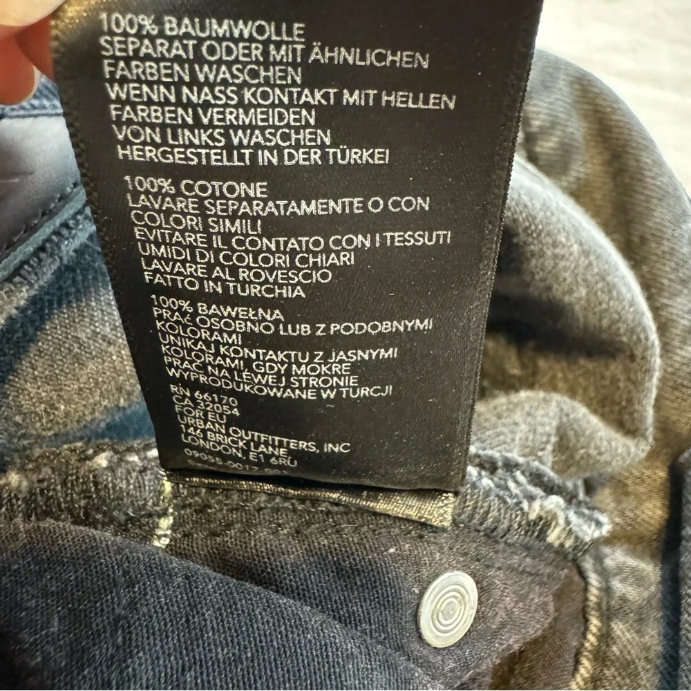 BDG Size 25W 32L Wide Leg Puddle 100% Cotton High Rise Black Patchwork Jeans - Picture 8 of 14